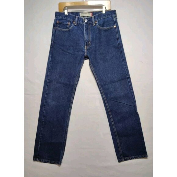 Vintage Levi's 505 Straight Fit Men's Jeans Size 32x32 Dark Wash Denim Cotton - Picture 11 of 13